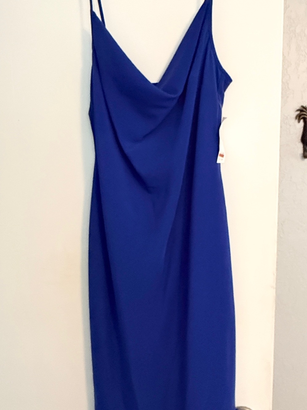 19 Cooper Royal Blue Cowl Neck Midi Slip Dress